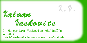 kalman vaskovits business card